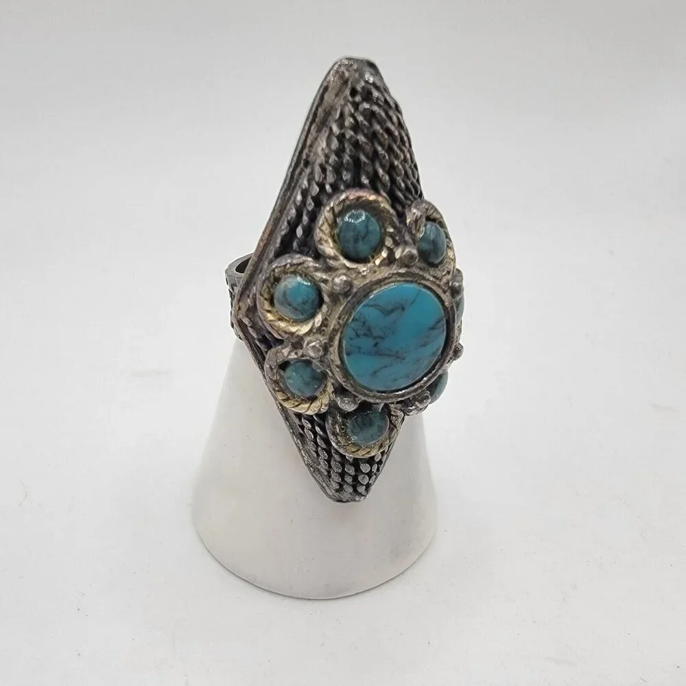 Vintage Cocktail Ring Classic Heavy MCM‎ Midcentury Costume Ring Size 5.5